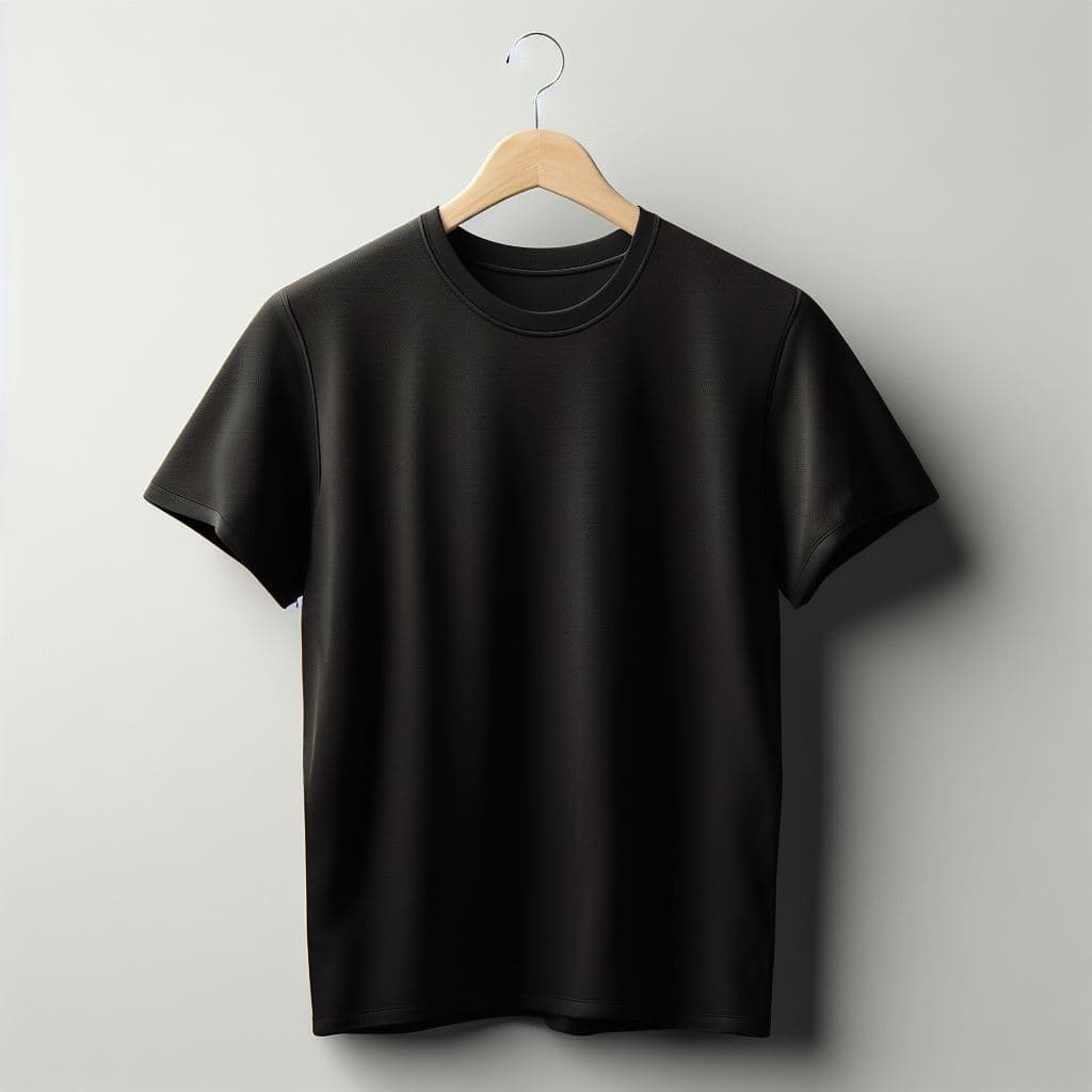 An image of a plain black tee shirt.